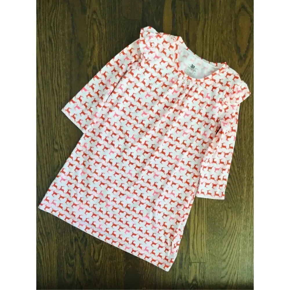 Crewcuts Girls 6 Dancing Deer Flannel Nightgown